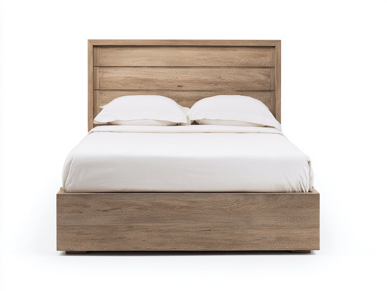 Letto matrimoniale - legno - 211x169x121 cm - rovere naturale - moderno contemporaneo