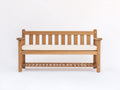 Panche da giardino-Legno massello-Tessuto-136x59x86 cm-Legno naturale-Crema-Stile rustico