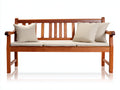 Panche da giardino-Legno massello-Tessuto-168x68x92 cm-Legno naturale-Crema-Stile rustico