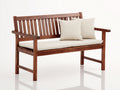 Panche da giardino-Legno massello-Tessuto-172x68x93 cm-Legno naturale-Crema-Stile rustico