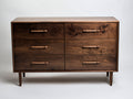 Cassettiera - legno - 146x46x80 cm - noce scuro - moderno