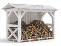 Portalegna - legno - 240x100x170 cm - bianco - rustico