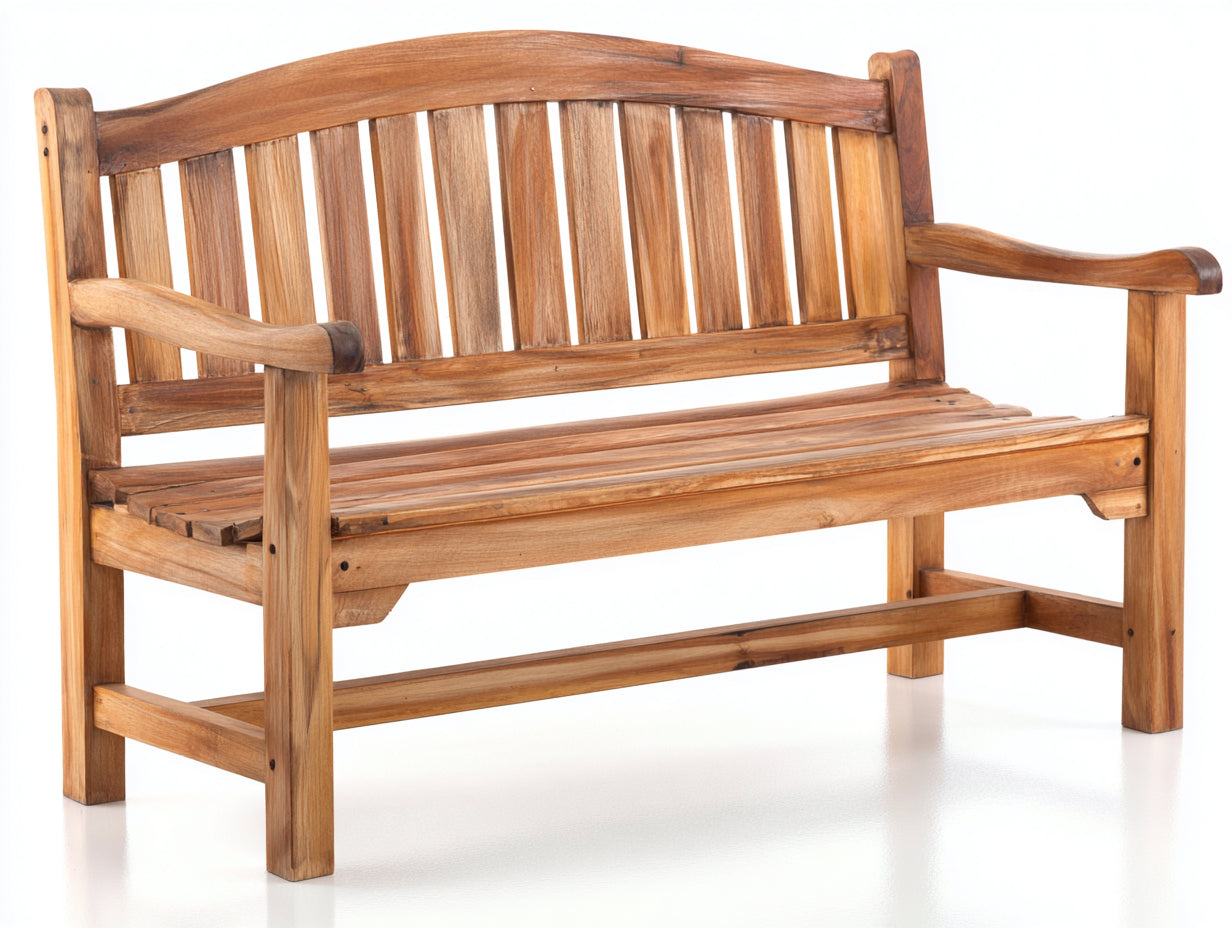 Panche da giardino-Legno massello-158x64x92 cm-Legno naturale-Stile classico