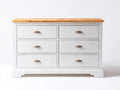 Cassettiera-legno-metallo-136x46x84 cm-bianco-marrone-rustico