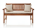 Panche da giardino-Legno massello-Tessuto-166x68x92 cm-Legno naturale-Crema-Stile rustico