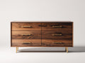 Cassettiera - legno - 151x48x81 cm - noce-metallo - moderno
