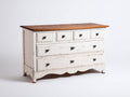Cassettiera-legno-132x45x83 cm-bianco-marrone-shabby chic