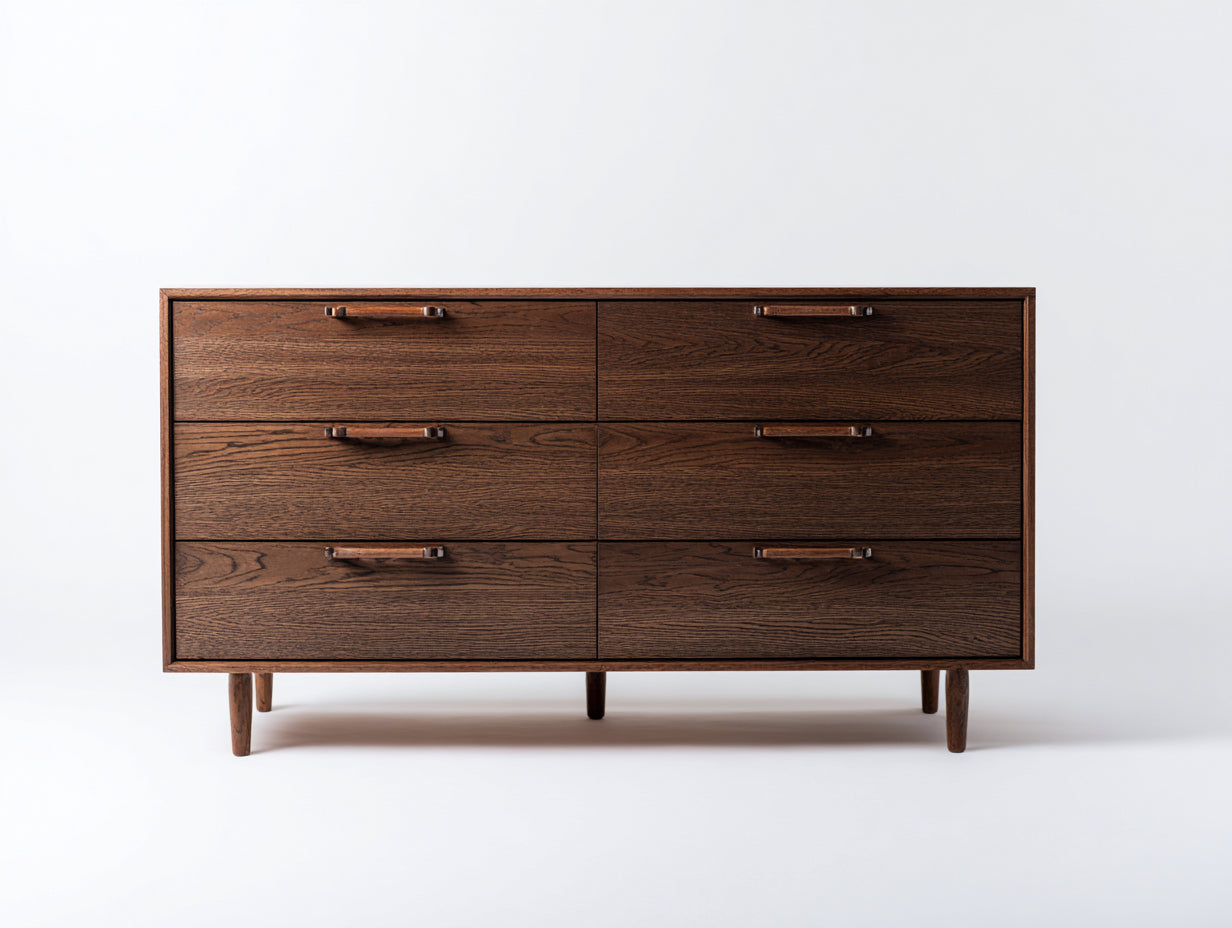 Cassettiera - legno - 146x45x79 cm - marrone scuro - moderno