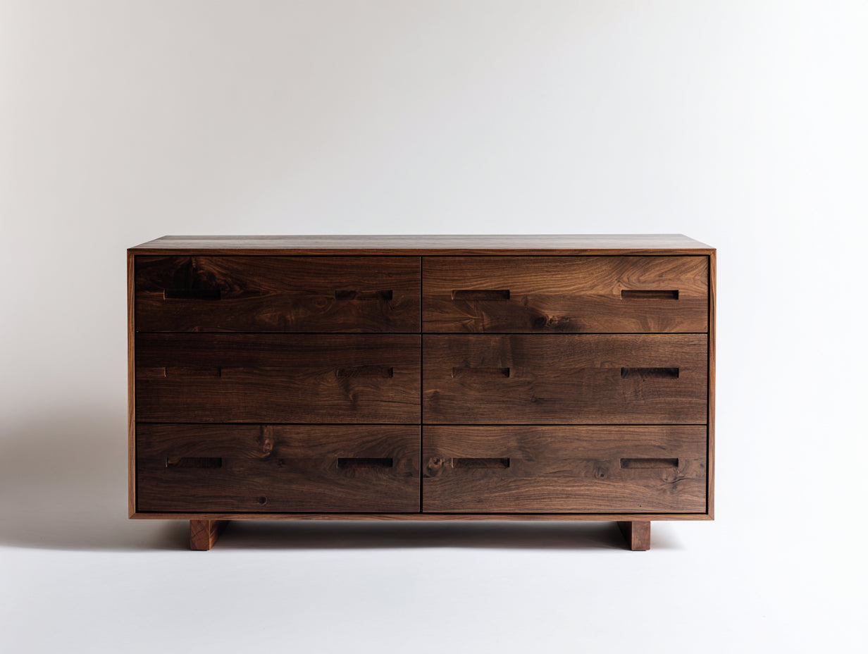 Cassettiera - legno - 148x47x83 cm - noce scuro - moderno