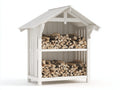 Portalegna - legno - 158x55x138 cm - bianco - rustico