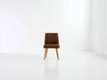 Sedia da pranzo - Ecopelle-Legno - 48x56x82 cm - Marrone - Moderno