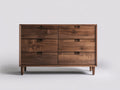 Cassettiera - legno - 149x47x81 cm - noce - moderno