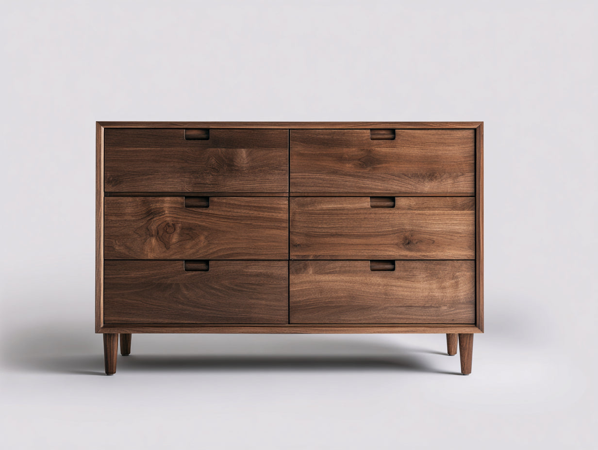 Cassettiera - legno - 149x47x81 cm - noce - moderno