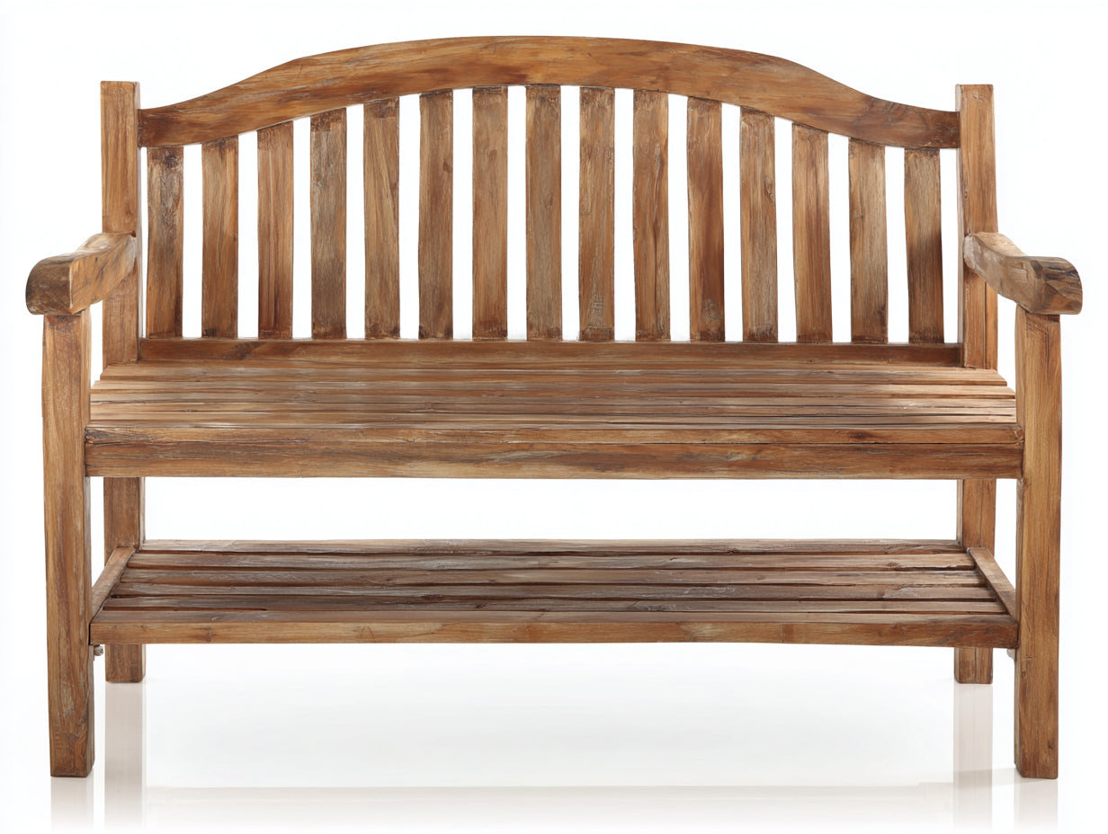 Panche da giardino-Legno massello-156x63x94 cm-Legno naturale-Stile classico