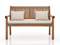 Panche da giardino-Legno massello-Tessuto-162x66x92 cm-Legno naturale-Crema-Stile rustico
