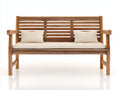 Panche da giardino-Legno massello-Tessuto-152x63x90 cm-Legno naturale-Crema-Stile rustico