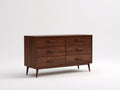 Cassettiera - legno - 138x44x82 cm - marrone scuro - moderno