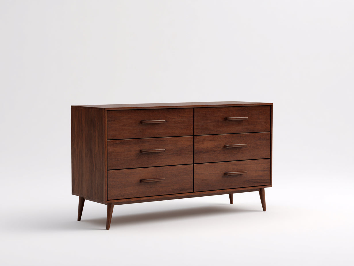 Cassettiera - legno - 138x44x82 cm - marrone scuro - moderno