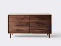 Cassettiera - legno - 147x46x80 cm - noce scuro - moderno