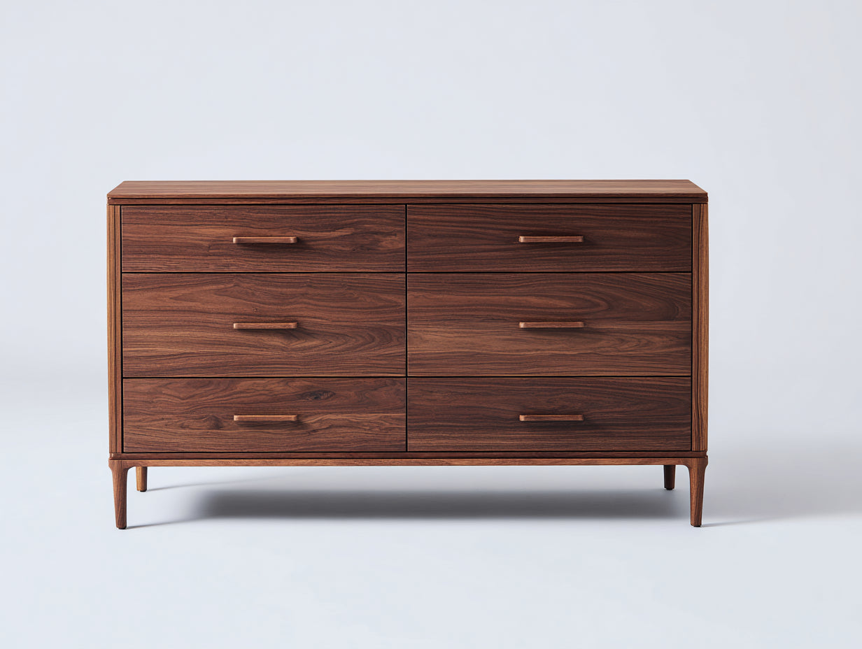 Cassettiera - legno - 144x45x79 cm - noce - moderno
