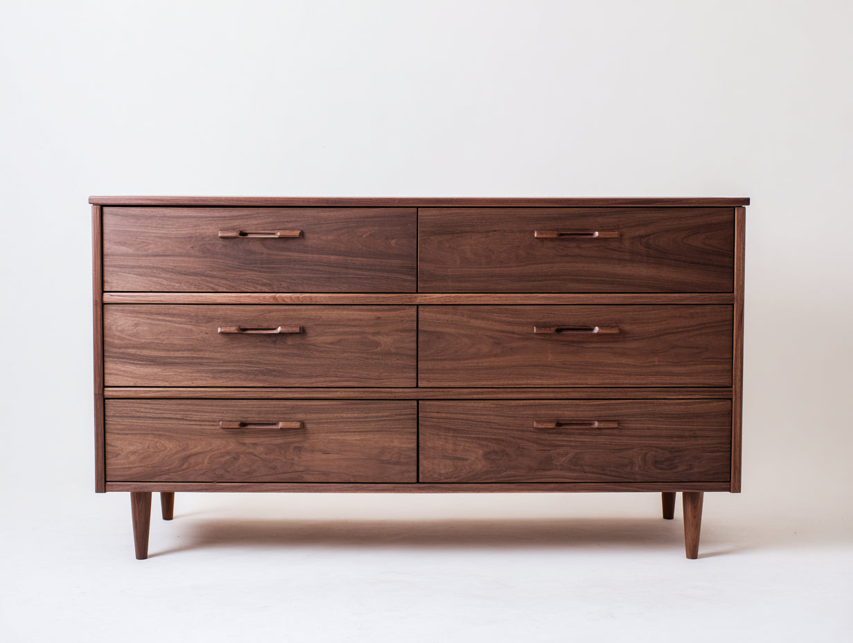 Cassettiera - legno - 150x48x82 cm - noce - moderno