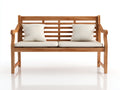 Panche da giardino-Legno massello-Tessuto-146x64x89 cm-Legno naturale-Crema-Stile country