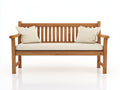 Panche da giardino-Legno massello-Tessuto-160x65x91 cm-Legno naturale-Crema-Stile rustico